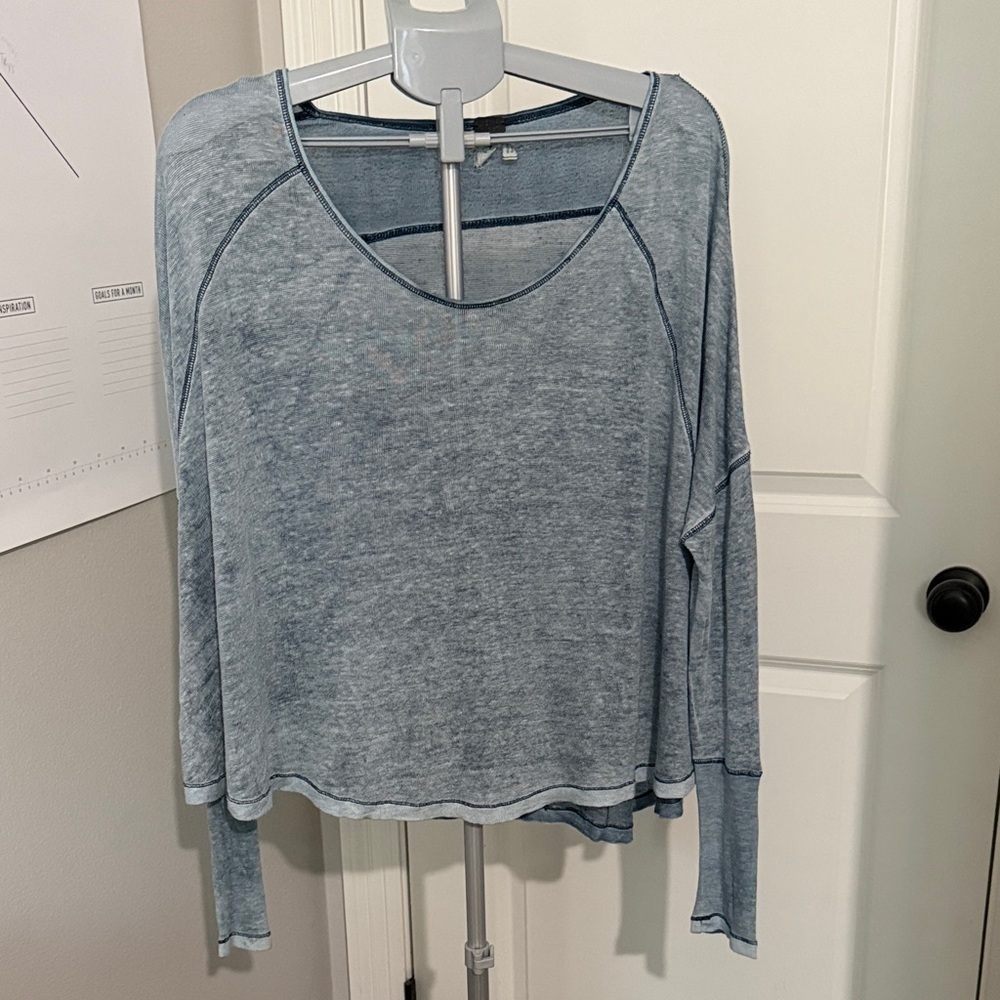 We The Free Light Blue Long Sleeve Top